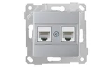 Rita - Розетка 2хRJ-45 кат. 5e UTP, нерж. сталь