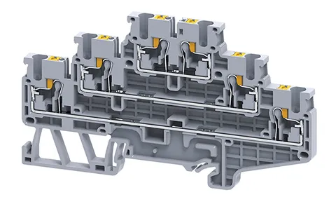 Клемма трехъярусная CPTL2.5 /5x102mm, push-in, 6 присоед., 2,5(max 4)mm2, 20A, 500V, серая