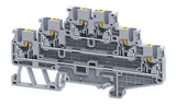 Клемма трехъярусная CPTL2.5 /5x102mm, push-in, 6 присоед., 2,5(max 4)mm2, 20A, 500V, серая