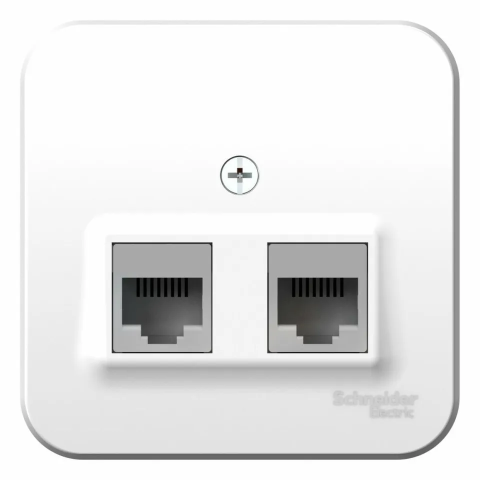 Розетка компьютерная Systeme Electric Blanca, открытой установки двойная RJ45, кат.5E, изол. пл., белый