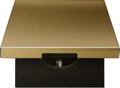 Накладка для розетки Schuko с заземлением, с крышкой, 16A 250 В~, матовое золото, серия R98 METAL