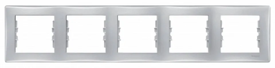 Рамка Schneider Electric Sedna, х5 горизонтальная, алюминий