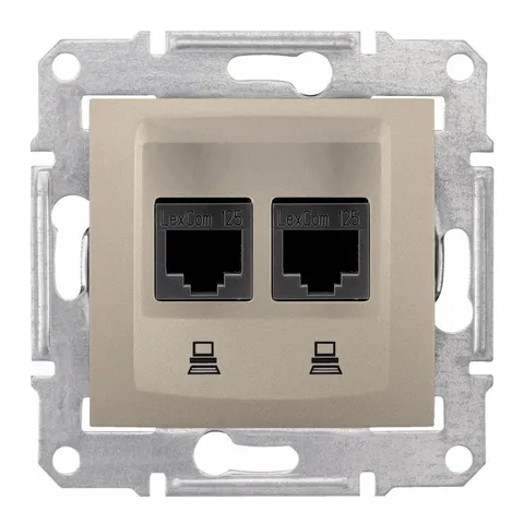 Розетка Schneider Electric Sedna, компьют. х2, титан