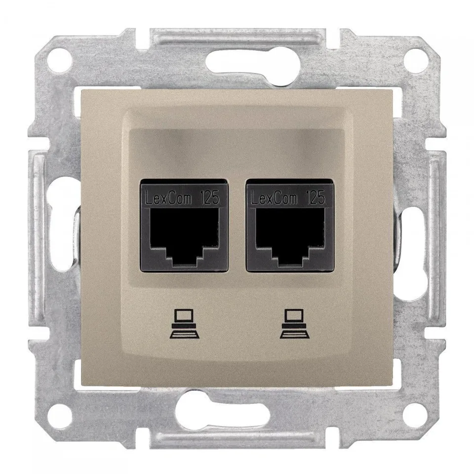 Розетка Schneider Electric Sedna, компьют. х2, титан