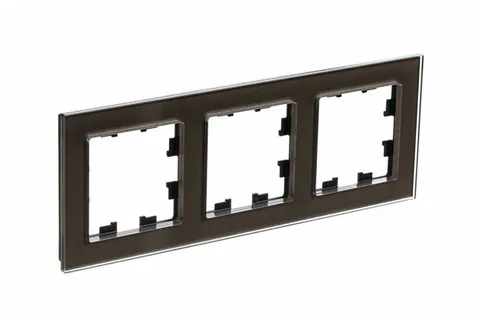 Рамка Systeme Electric AtlasDesign, 3-постовая, стекло мокко