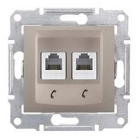 Розетка Schneider Electric Sedna, телеф. х2, титан