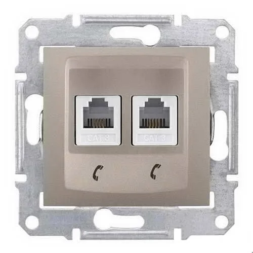 Розетка Schneider Electric Sedna, телеф. х2, титан