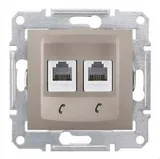 Розетка Schneider Electric Sedna, телеф. х2, титан