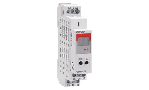 Реле времени GRT8-X2-W240, 2CO, 16A(250VAC), 12_240VAC/DC, 100ms_99d, многофункциональное - 20 функций, LED дисплей, 1M