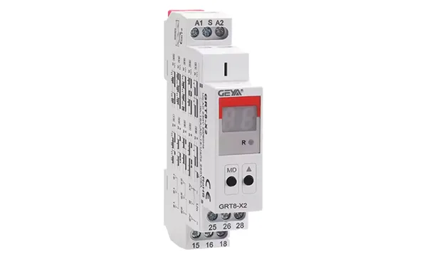 Реле времени GRT8-X2-W240, 2CO, 16A(250VAC), 12_240VAC/DC, 100ms_99d, многофункциональное - 20 функций, LED дисплей, 1M