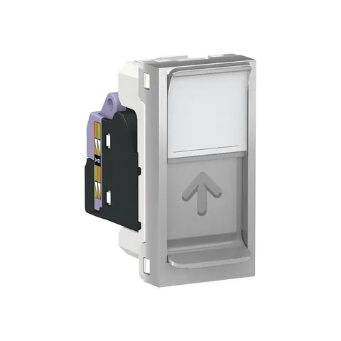 Розетка компьютерная Schneider Electric Unica, MODULAR, RJ45, одиночная, кат. 6 UTP, 1 модуль, алюминий