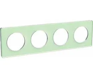 Рамка 4-постовая Schneider Electric Odace S52P808S, зеленый лед/белый