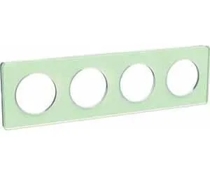 Рамка 4-постовая Schneider Electric Odace S52P808S, зеленый лед/белый