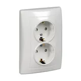 Розетка Schneider Electric Sedna, двойная с з/к шторки, бел