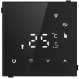 Термостат с датчиком пола с Wi-Fi, программируемый через приложение, черное стекло