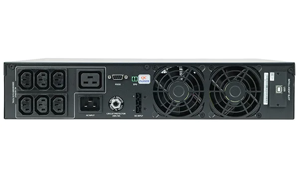 ИБП Kehua KR-RM 3000VA/2700W, RT 2U, ЖК-дисплей, встроенные АКБ 6x9Ah/12V, Hot swap, 8×IEC320 C13, 1×IEC320 C19