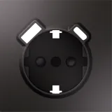 Накладка для розетки Schuko с зарядным устройством USB A+C, со шторками 16A 250В, мокко, серия S08