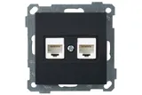 21 - Розетка 2хRJ-45 кат. 5e UTP, черный мат