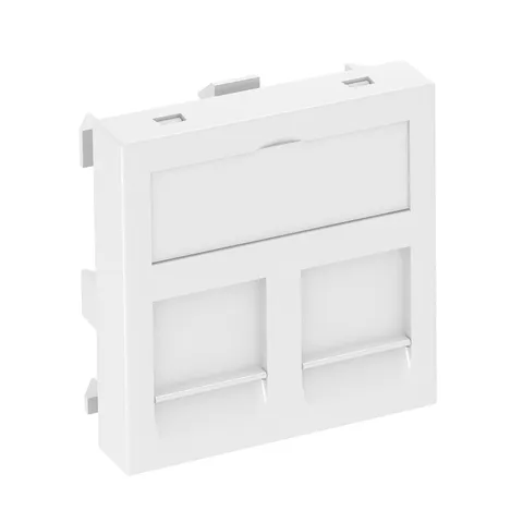 Корпус DTG-2RM RW1 компьютерной розетки на 2 разъема, 2M, прямой вывод, белый, поликарбонат