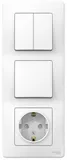 Блок Systeme Electric Blanca, скрытой установки : розет з/к шт 16А, 250В+выкл 1кл.+выкл 2кл. белый