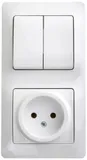 Блок Systeme Electric Glossa, : розетка + 2кл. выкл. бел