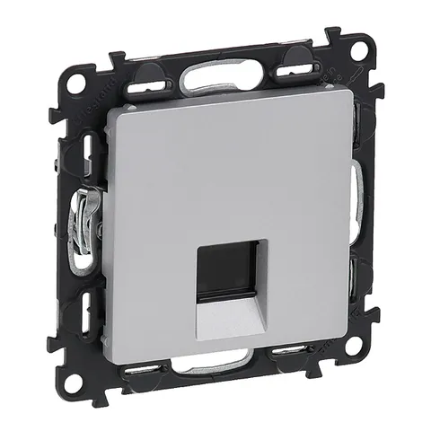 Valena Life - Розетка 1хRJ-45 UTP CAT5E, алюминий (инд. упаковка)