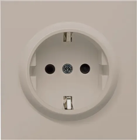 Накладка для розетки Schuko с заземлением со шторками 16A 250 В~, матовый песок, серия R98