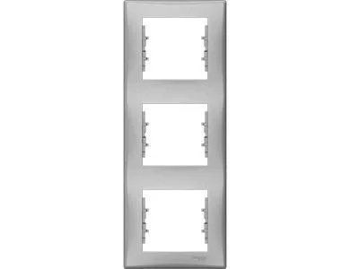 Рамка Schneider Electric Sedna, х3 вертикальная, алюминий