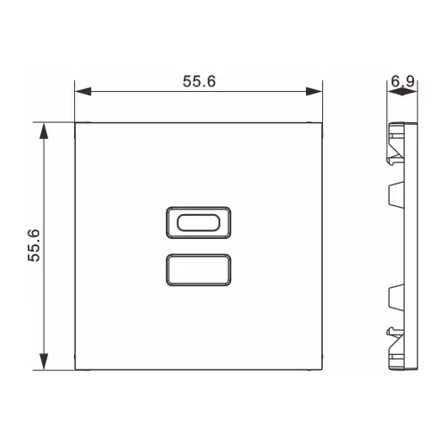 Накладка для розеток USB, сталь, серия A07