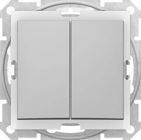 Выключатель Schneider Electric Sedna, 2-х клав IP44 алюминий