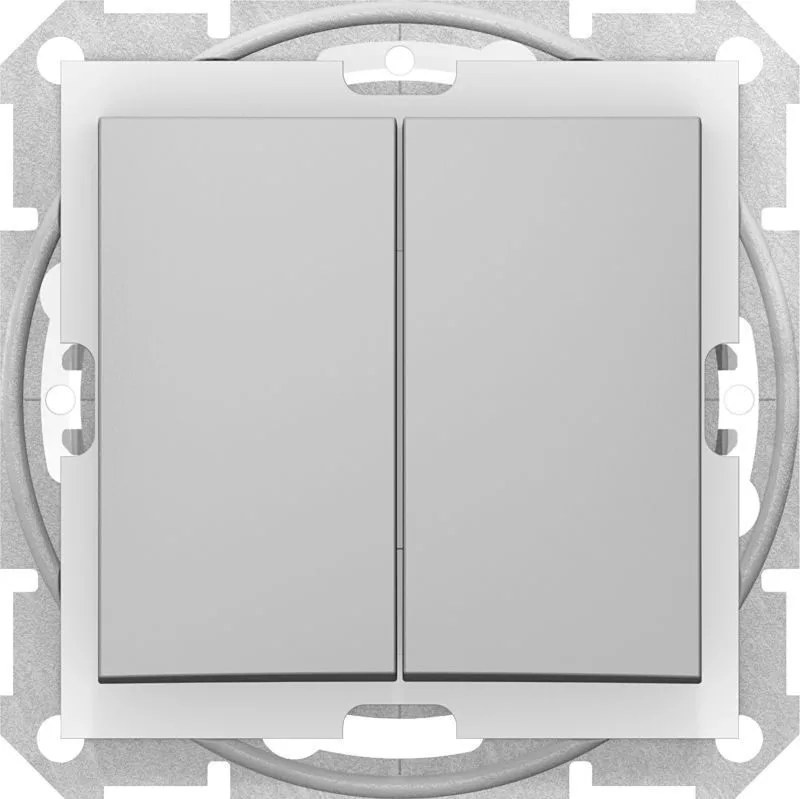 Выключатель Schneider Electric Sedna, 2-х клав IP44 алюминий