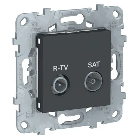 Розетка ТВ Schneider Electric Unica, NEW R-TV/SAT, оконечная, антрацит