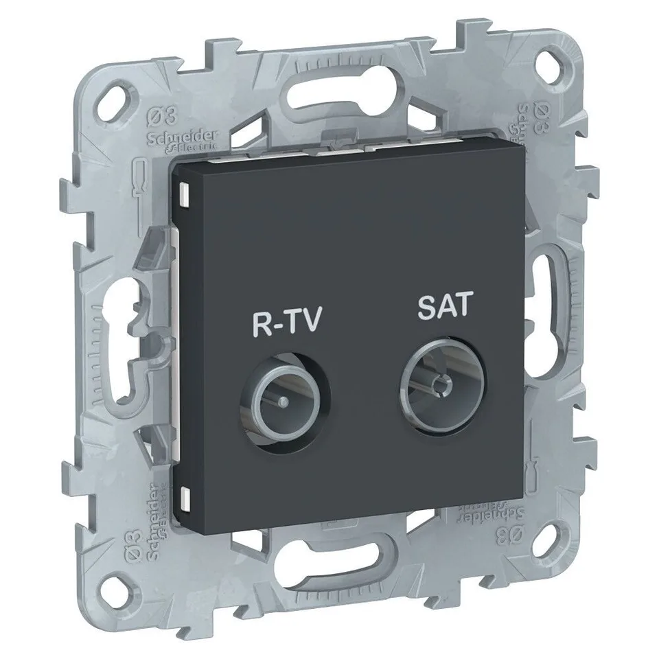 Розетка ТВ Schneider Electric Unica, NEW R-TV/SAT, оконечная, антрацит