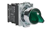Переключатель PB1S, зеленый, 0-I, фиксация, 1NO, 6A 230VAC/24VDC, с подсветкой 24VAC/DC, 22mm, IP65