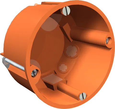 Коробка HG 60 MW монтажная влагозащищенная, для полых стен, 8 мембранных вводов 20мм, глубина 47мм, оранжевый, полипропилен