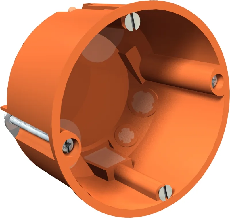 Коробка HG 60 MW монтажная влагозащищенная, для полых стен, 8 мембранных вводов 20мм, глубина 47мм, оранжевый, полипропилен