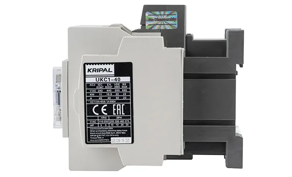 Контактор UKC1-40-22-230AC, 3P, 40A(AC-3), 60A(AC-1), 18.5kW(400VAC), Uк=230VAC, 2NO+2NC