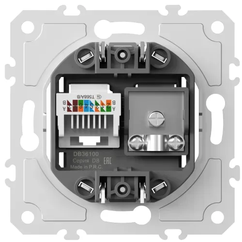 Механизм розетки RJ45/TV cat.5, ClassE-8/0-2400 МГц, серия DB