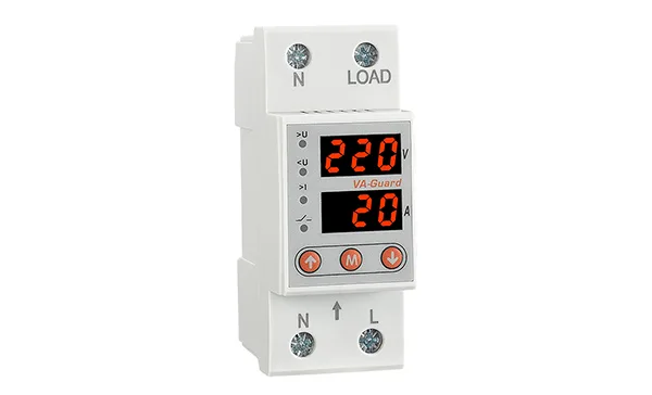 Реле контроля напряжения и тока RD-MVA/63 1NO+N, 63A, 220VAC, Umin(140_210V)/Umax(220_280V), Imin/Imax(1_63A), 0.1_0.5s/5_600s, LED-дисплей, 2M