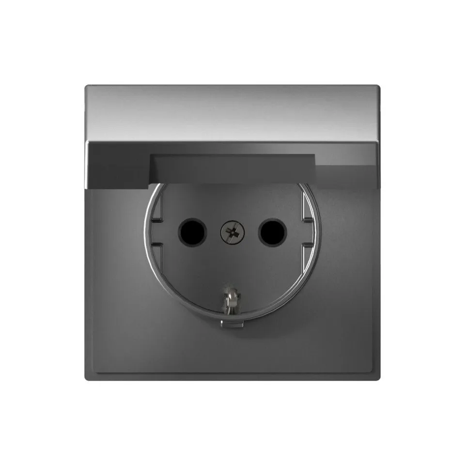 Клемма Systeme Electric ArtGallery, розетка с заземл. со шторками с крышк., 16А, IP20, механизм, быстрозажимные, сталь