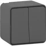 Выключатель Schneider Electric Mureva, S, двухклавишный переключатель схема 6+6, открытой устан., антрацит, IP55