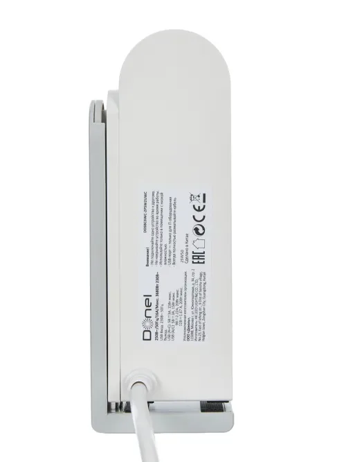 Розеточный блок с клипсой 2х2К+З + 2 USB (А+С) PD 20Вт, цвет белый, длина кабеля 1, 5м