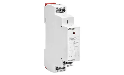 Реле промежуточное модульное GR8-208-230, 2CO, 8A(250VAC/24VDC), 230VAC/24VAC/DC, LED, 1M
