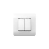 (NEW3-E) Выключатель 2-клавишный 10А, белый