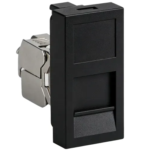 Розетка DEC RJ45 FTP кат.5e, 1мод., черн. матовая (22.5х45мм)