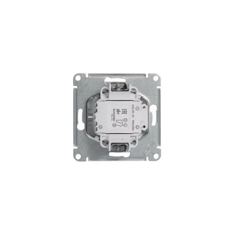 Выключатель Systeme Electric Glossa, 2-клавишный с подсветкой, схема 5а, 10АХ, механизм, белый