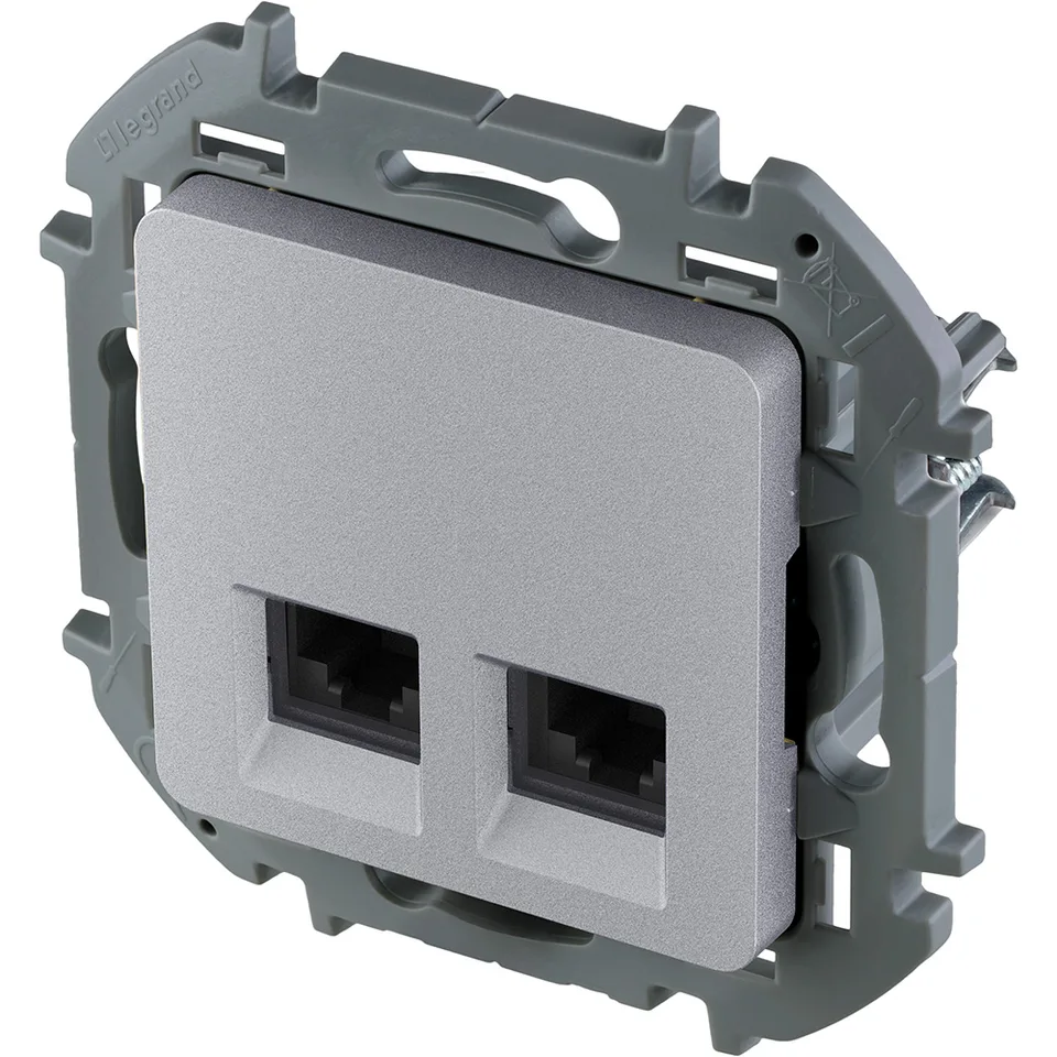 Inspiria - Розетка 2хRJ-45 UTP CAT6 (алюминий)