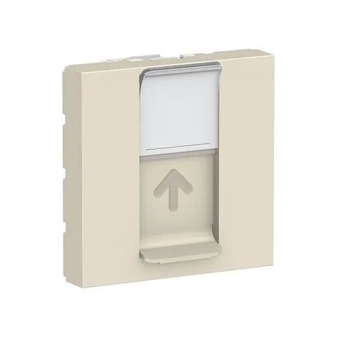 Розетка компьютерная Schneider Electric Unica, MODULAR лиц. панель RJ45, одиночная, без коннектора, 2 модуля, бежевый