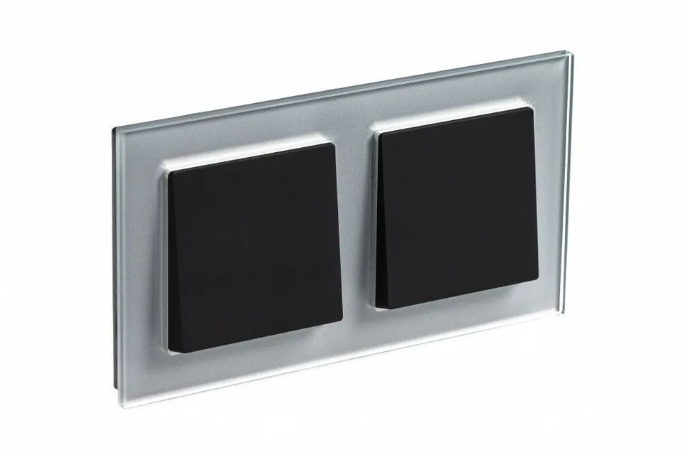 Рамка Systeme Electric AtlasDesign, 2-постовая, стекло алюминий