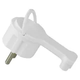 Вилка плоская 2P+E 16A, 250V, 8mm, белый